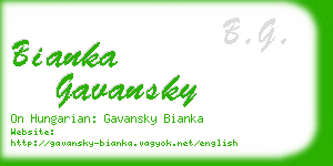 bianka gavansky business card